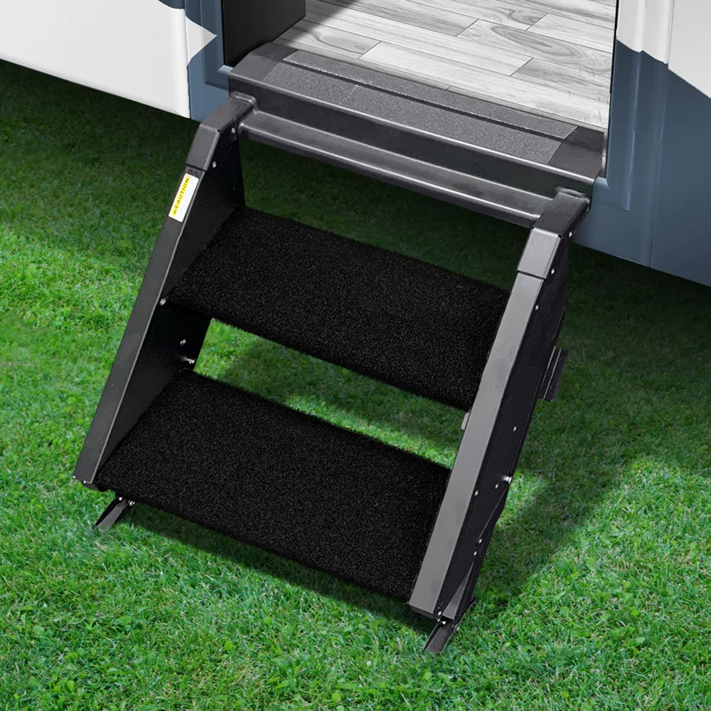 2-0230 – PRESTO FIT Entry Step Rug, Fits MORryde StepAbove 2 Step 17-1/2 Inch Width Obsidian Black 2 Piece